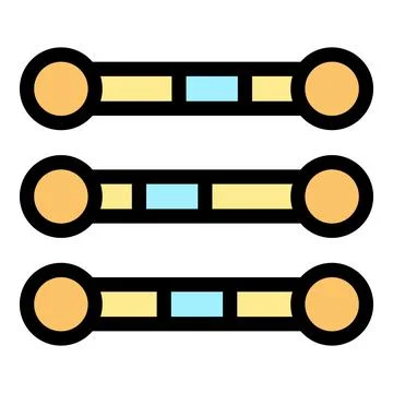 Three horizontal slider bars showing different levels of progress Stock Illustration