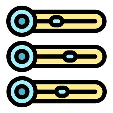 Three horizontal toggle switch buttons with round handles and adjustable po.. Stock Illustration