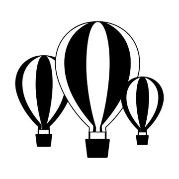 Three hot air balloons Stock Illustration