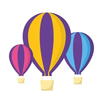 Three hot air balloons Stock Illustration