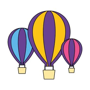 Three hot air balloons Stock Illustration