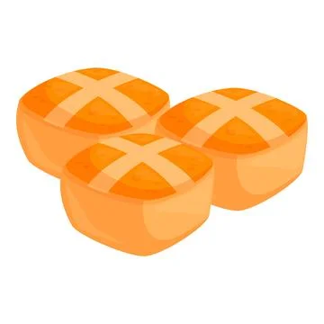 Three hot cross buns celebrating easter holiday tradition Stock Illustration