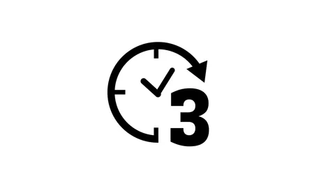 Three hours duration animation clock time schedule countdown motion Stock Footage 330540581