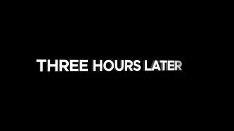 Three hours later animated text 3D word effect video footage transitions Video stock 313647883
