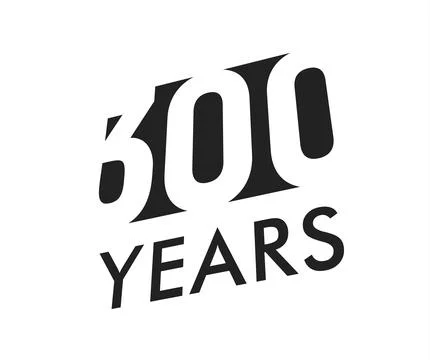 Three hundred years vector emblem template. Anniversary symbol, negative space Stock Illustration