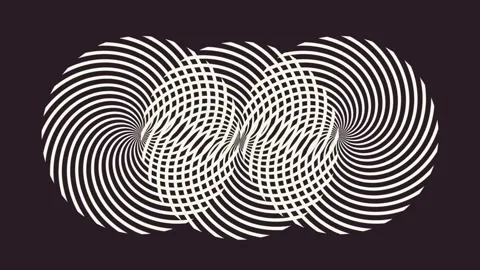 Three Hypnotic Spiral Circles Dark Loop Background Stock Footage 332914542