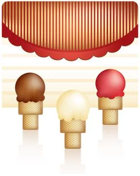 Three Ice Cream Cones Stockillustratie