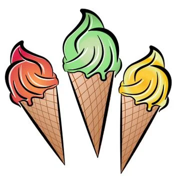Three ice cream Stock Illustration