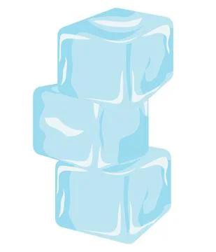 Three ice cubes for drinks. Vector stock illustration isolated on white backg Stock Illustration