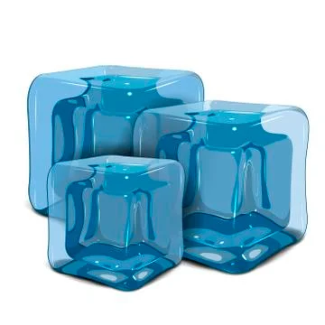 Three ice cubes Stock Illustration