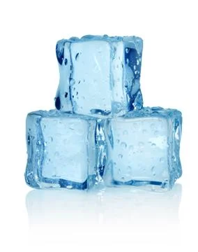 Three ice cubes isolated Stock Photos
