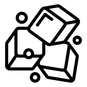 Three ice cubes melting, refreshing summer symbol of coolness Stock Illustration