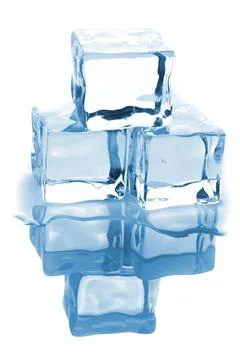 Three ice cubes with water Stock Photos