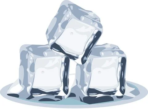 Three ice cubes on white background. ice cube illustration. Stock-Illustration