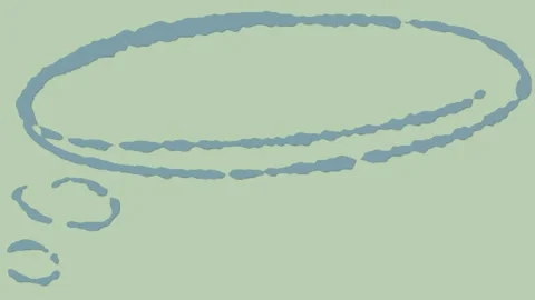 Three identical hand drawn thought bubble icons arranged horizontally against a Stock Footage 346128406