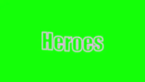 Three identical heroes text labels displayed across a vibrant solid green 動画素材 344645842