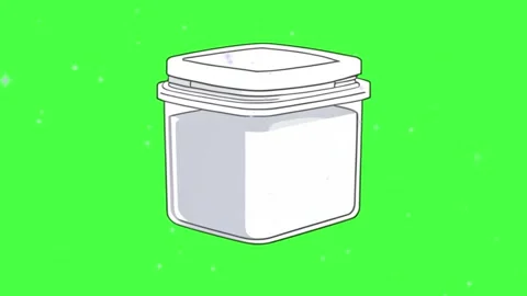 Three identical square food storage containers arranged uniformly against a 스톡 동영상 346124072