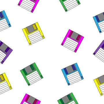 A three-inch floppy disk on a white background. イラスト素材