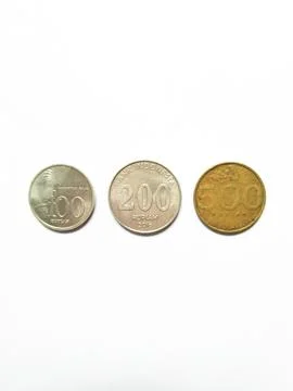 Three Indonesian Rupiah Coins Stock Photos