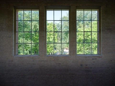 Three Industrial Windows Stock Photos