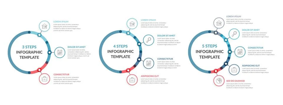 Three Infographic Templates Stock Illustration