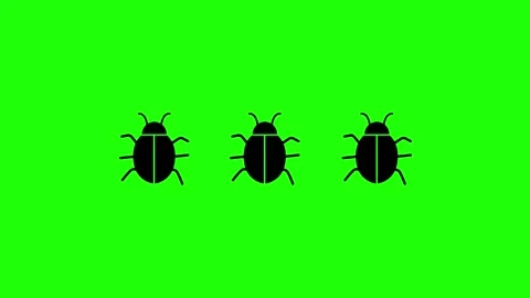 Three insects walk around green background Stock Footage 312041072