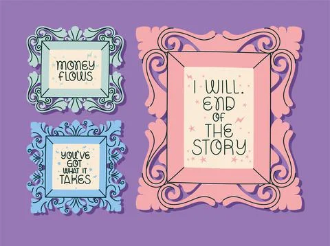 Three inspiration affirmation Stock Illustration