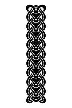Three interlaced chains, vertebral pattern found on Manx runestones Stock Illustration