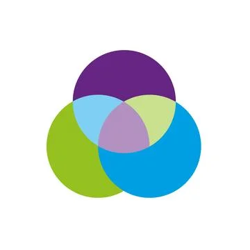 Three Interlocking Circles logo design Illustrazione stock