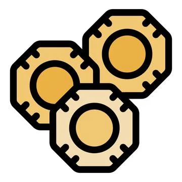 Three interlocking octagonal gears rotating smoothly Stock Illustration
