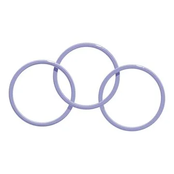 Three interlocking rings symbolizing unity and collaboration Stock Illustration