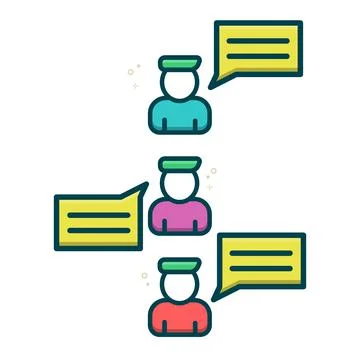 Three interlocutors chat icon. Vector illustration EPS 10 Stock Illustration
