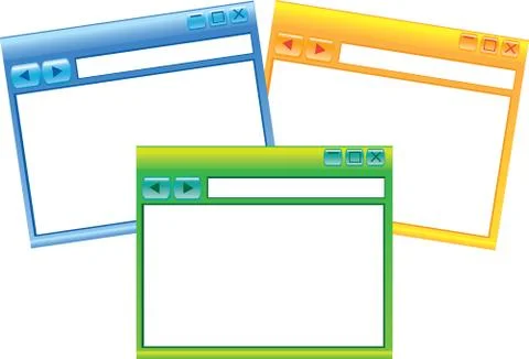 Three Internet Browsers Stock Illustration