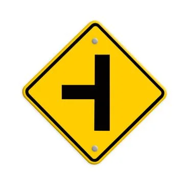 Three intersection sign Stock Illustration