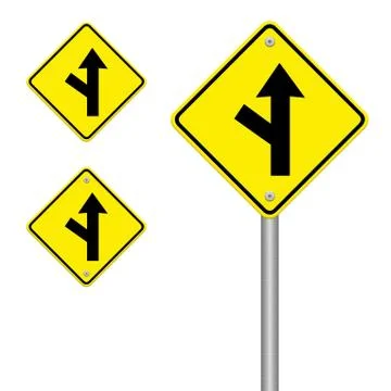 Three intersection sign Stock Illustration