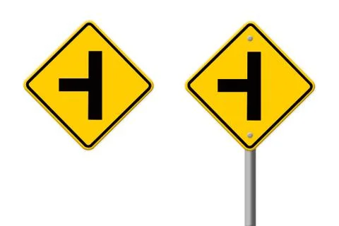 Three intersection sign , part of a series. Stock Illustration