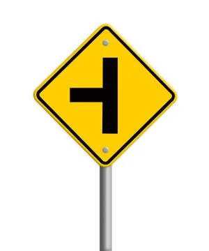 Three intersection sign , part of a series. Stock Illustration