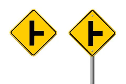 Three intersection sign , part of a series. Stock Illustration
