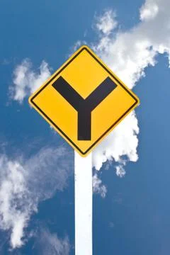 Three intersection traffic sign Stock Photos