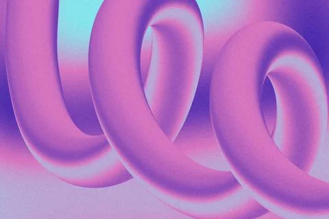 Three intertwined torus rings are floating in stylized 3D generative scene, w 스톡 일러스트