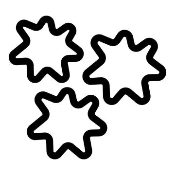 Three irregular stars forming a simple pattern on white background 스톡 일러스트