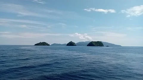 Three islands in the Lampung bay Stock Footage 235519479