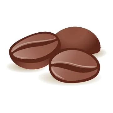 Three isolated coffee beans on  background. Stock-Illustration