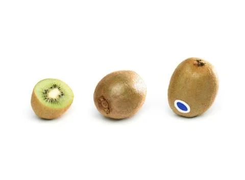 Three isolated kiwis Stock Photos