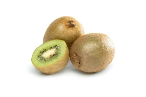Three isolated kiwis Stock Photos