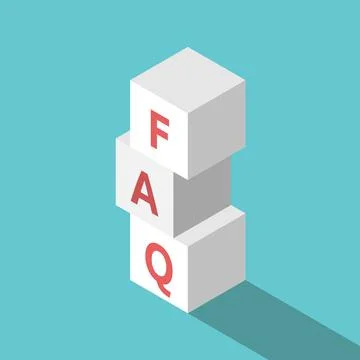 Three isometric FAQ cubes Stock Illustration