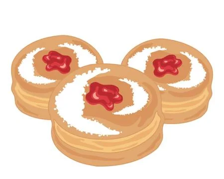 Three jam donuts Stock Illustration