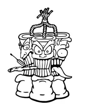 Three joking dynamites Stock Illustration