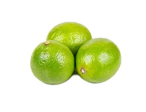 Three juicy limes isolate Stock Photos