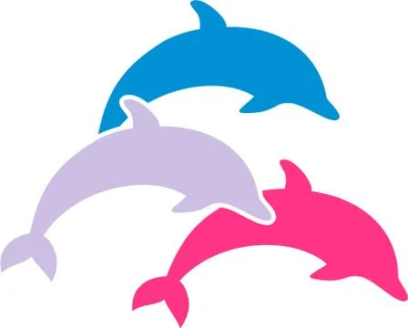 Three jumping dolphins Stock Illustration